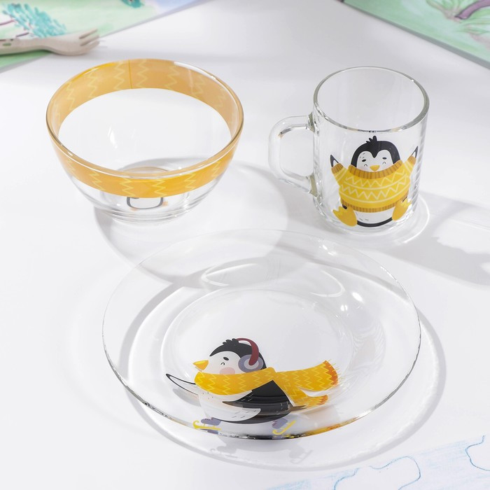 Доляна Набор детской посуды Пингвинёнок (3 предмета) 7337118