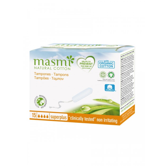 Гигиенические прокладки Masmi Гигиенические тампоны Super Plus из органического хлопка 15 шт.