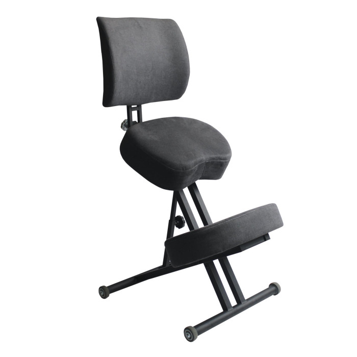 Олимп Коленный стул со спинкой и повышенной мягкостью СК2-2 (черный корпус)