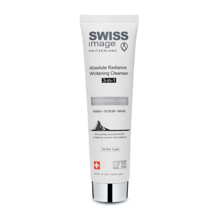  Swiss Image Очищающий и осветляющий крем для умывания выравнивающий тон кожи 3 в 1 100 мл