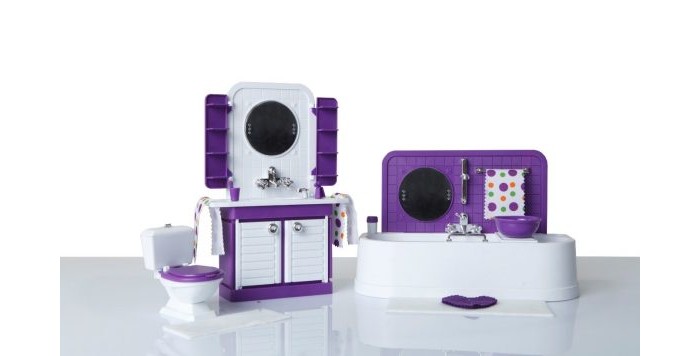 Кукольные домики и мебель Огонек Ванная комната Конфетти ванная комната конфетти фиолетовая