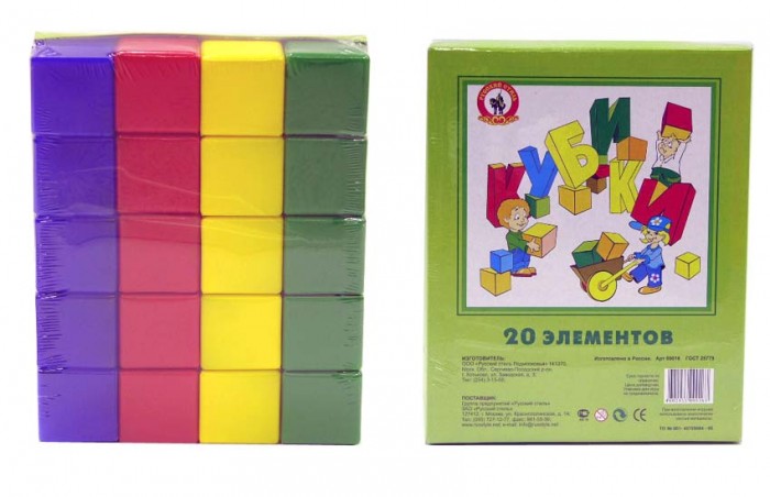 Развивающая игрушка Русский стиль Кубики 20 элементов 09016 - фото 1