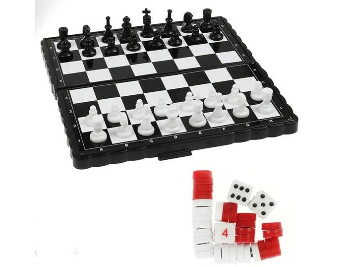 фото Играем вместе шахматы магнитные 3 в 1 буба