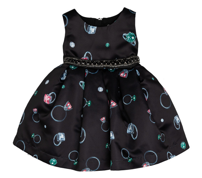Gulliver Baby Нарядное платье с орнаментом для девочки Изумруд 219GPGBC2502