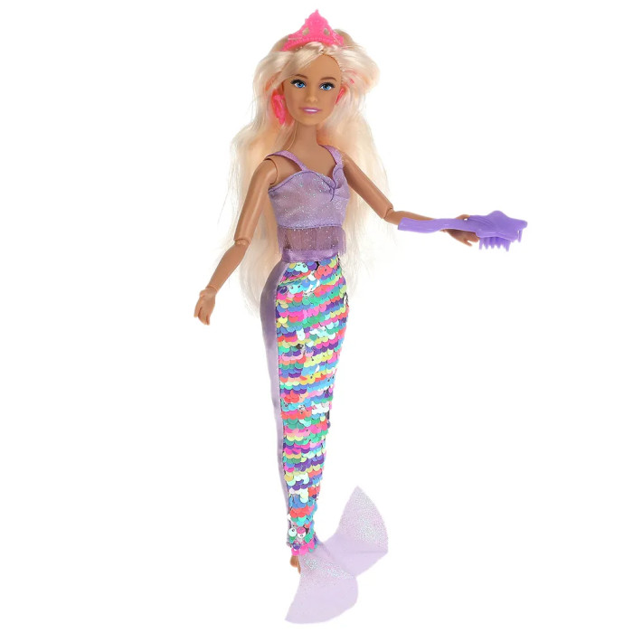 Куклы и одежда для кукол Карапуз Кукла София русалка, длинные волосы с расческой 29 см