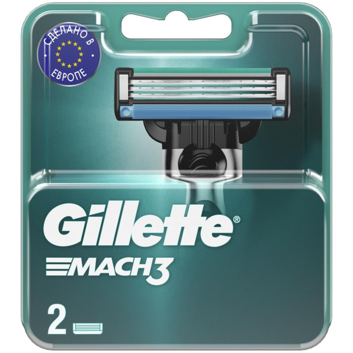 Gillette Сменные кассеты Mach 3 с 3 лезвиями 2 шт.