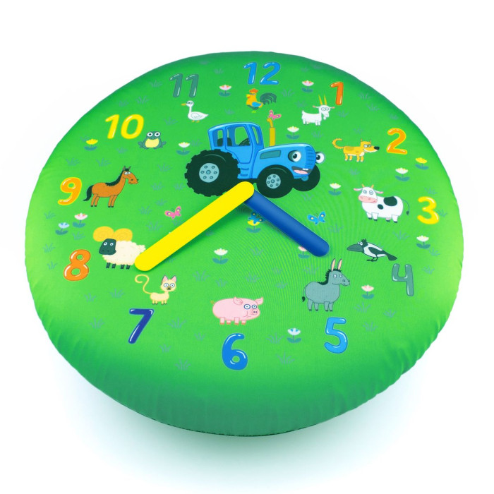 фото Часы мультифан часы настенные детские синий трактор надувные большие 50 см