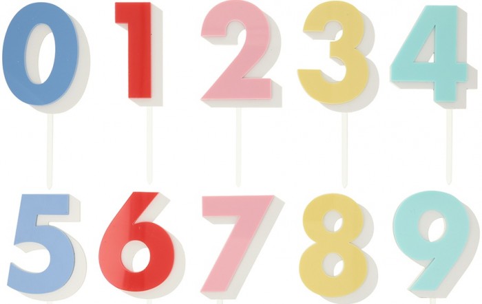 MeriMeri Разноцветный набор цифр для торта