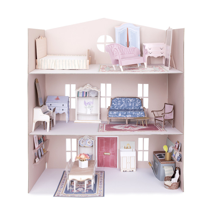 цена Кукольные домики и мебель MeriMeri Картонный кукольный дом