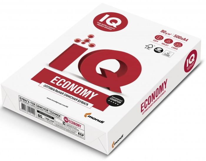 Канцелярия IQ Economy Бумага А4 500 листов канцелярия iq smooth бумага а4 90 г м2 500 листов