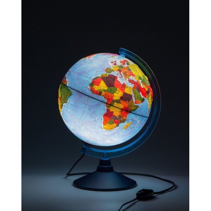Globen Глобус Земли физико-политический рельефный с подсветкой D-250 мм