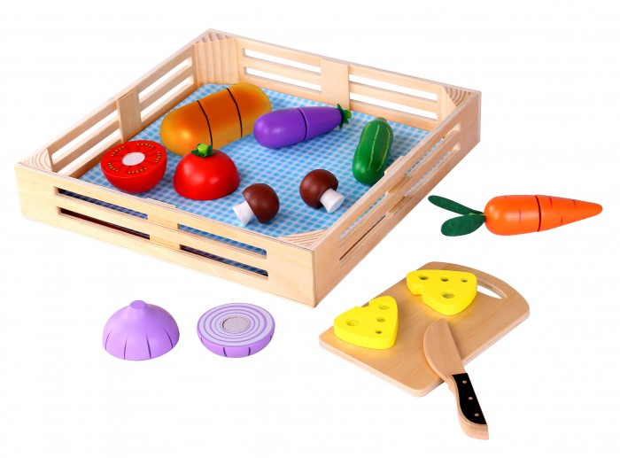 Деревянная игрушка Tooky Toy Набор Овощи TKI015 набор деревянная разделочная доска и подставка под горячее с декором