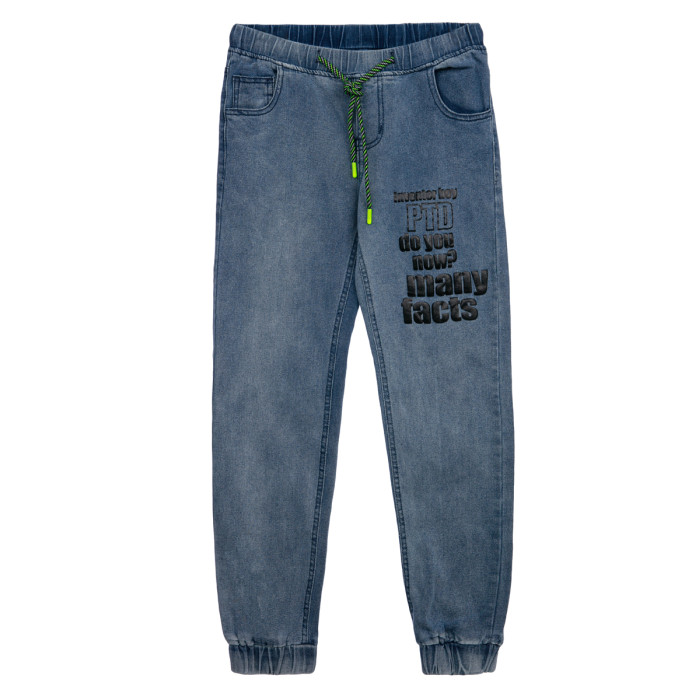 цена Брюки и джинсы Playtoday Брюки текстильные джинсовые для мальчиков 12211707
