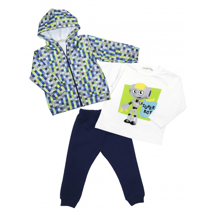 Комплекты детской одежды Baby Rose Комплект для мальчика жакет, лонгслив, брюки 6404