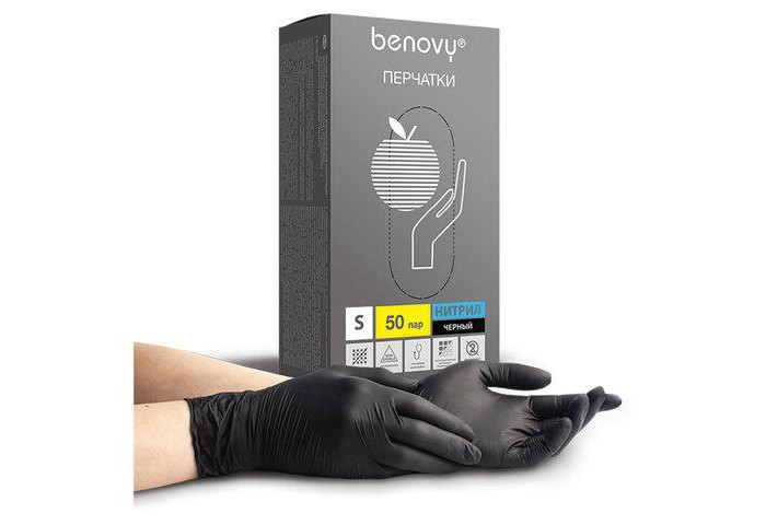 

Benovy Перчатки нитриловые смотровые Nitrile Chlorinated 100 шт., Перчатки нитриловые смотровые Nitrile Chlorinated 100 шт.