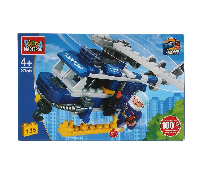 

Конструктор Город мастеров Полицейский вертолет (135 деталей), Полицейский вертолет (135 деталей)