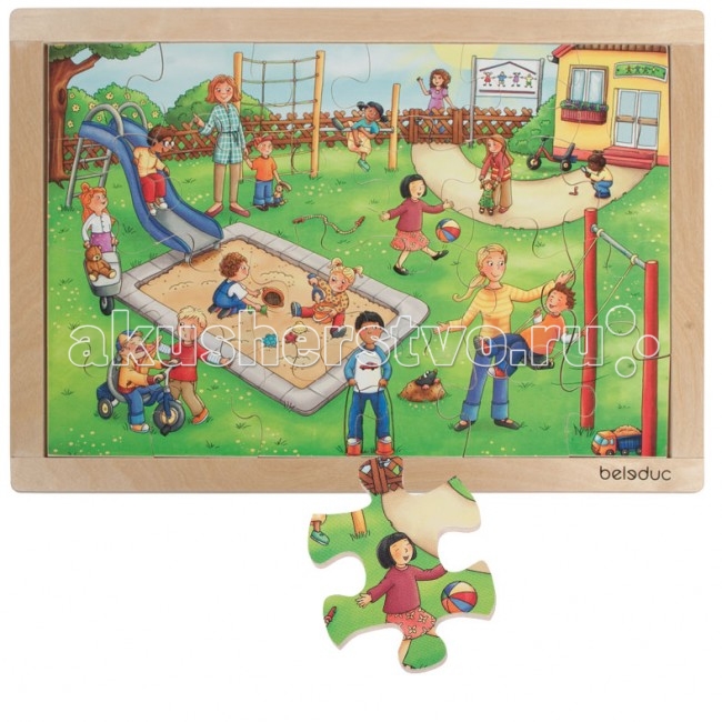 Деревянная игрушка Beleduc Развивающий Пазл Детский сад 12001