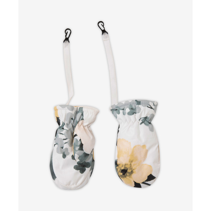 Шапки, варежки и шарфы Gulliver Варежки плащевые с цветочным принтом Хризантема 22032GBC7606
