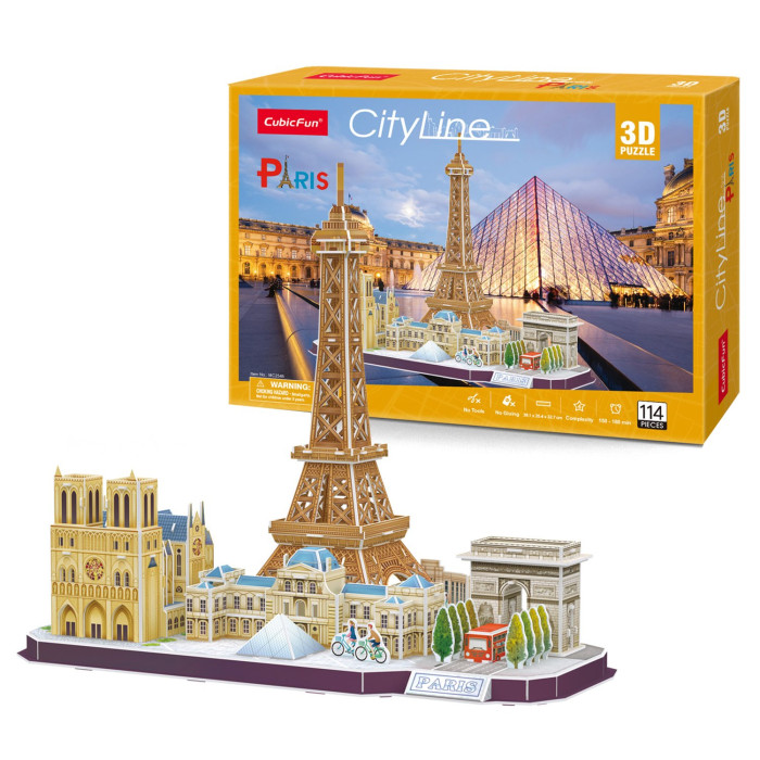 CubicFun 3D пазл Париж CityLine 114 детали cubicfun 3d пазл москва cityline 204 детали