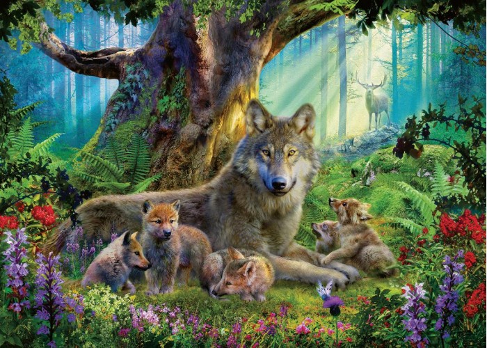Пазлы Ravensburger Пазл Волки в лесу (1000 элементов)