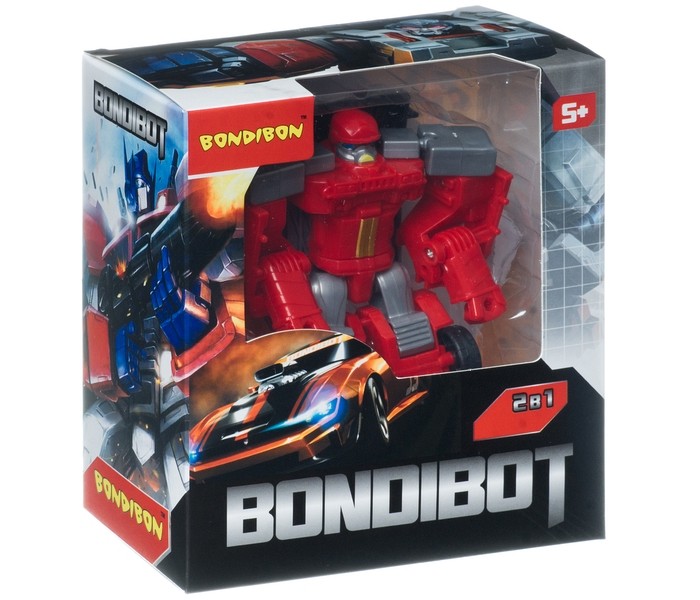Роботы Bondibon Трансформер Bondibot 2 в 1 Робот-пожарная машина робот трансформер 1 toy пожарная машина красный