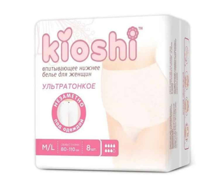  Kioshi Трусики для женщин ультратонкие впитывающие размер M/L 8 шт.