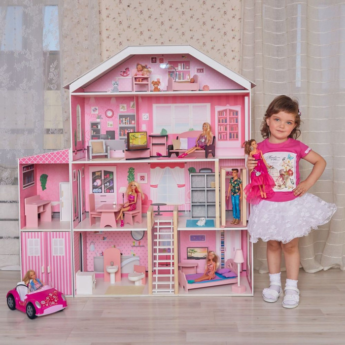 Кукольные домики и мебель Paremo Деревянный кукольный домик Поместье Розабелла с мебелью (23 предмета)