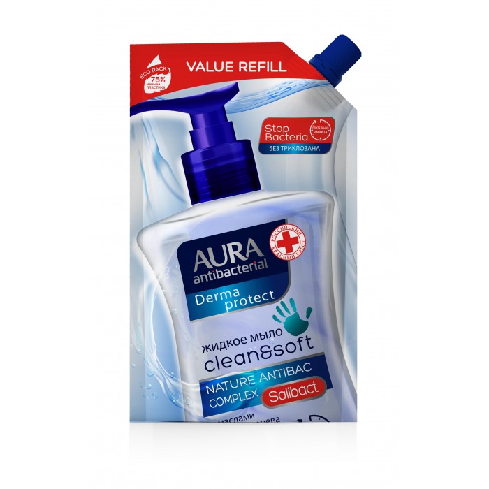  Aura Крем-мыло антибактериальное Derma Protect 500 мл
