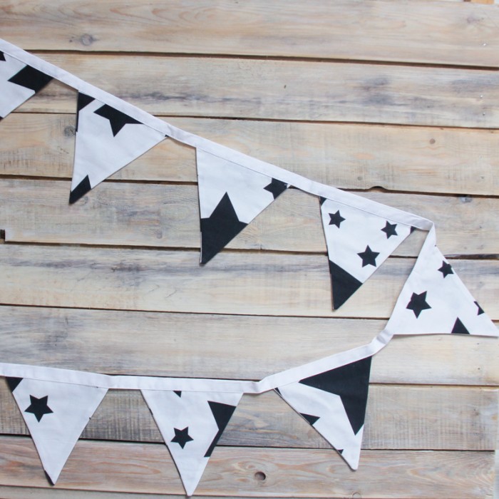 

VamVigvam Гирлянда из 8 флажков Black Stars, Гирлянда из 8 флажков Black Stars