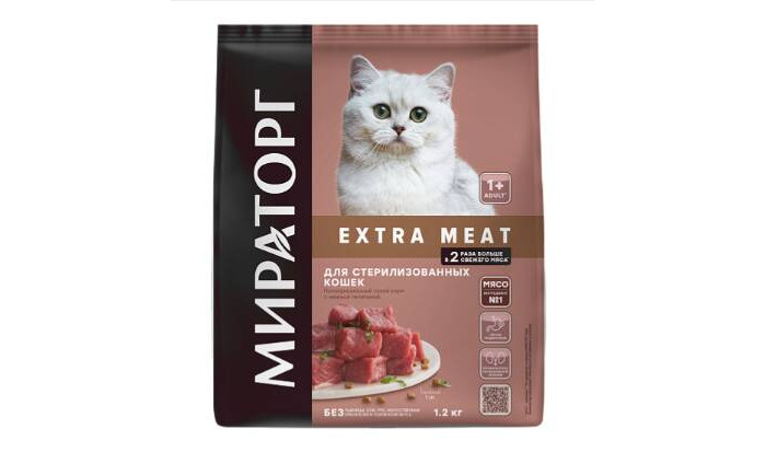 Мираторг Сухой корм для кошек стерилизованых телятина 1.2 кг