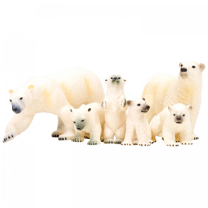 Игровые фигурки Masai Mara Набор фигурок Мир морских животных Семья белых медведей (6 предметов) набор из 2 разборных фигурок и ключа жук и шок рок 5 6 см
