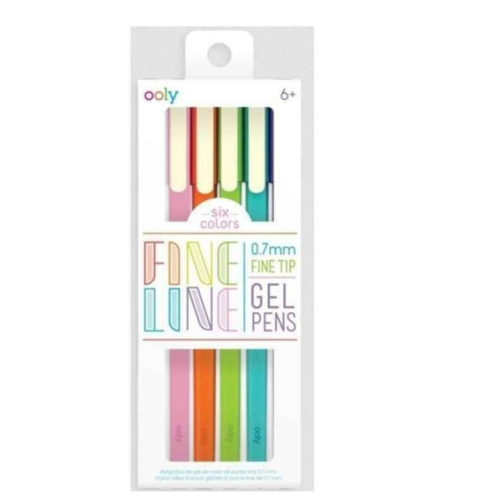 Ручки Ooly Набор цветных гелевых ручек Безупречные линии 6 цветов набор цветных гелевых ручек ooly с блестками 8 цветов