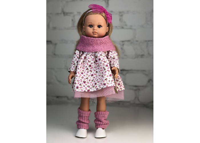 Куклы и одежда для кукол Lamagik S.L. Кукла Нэни в платье с розовом шарфом 42 см куклы и одежда для кукол lamagik s l кукла нэни париж 42 см