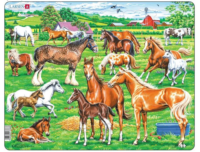 Пазлы Larsen Пазл Лошади (33 детали) иванова мария васильевна лошади и пони