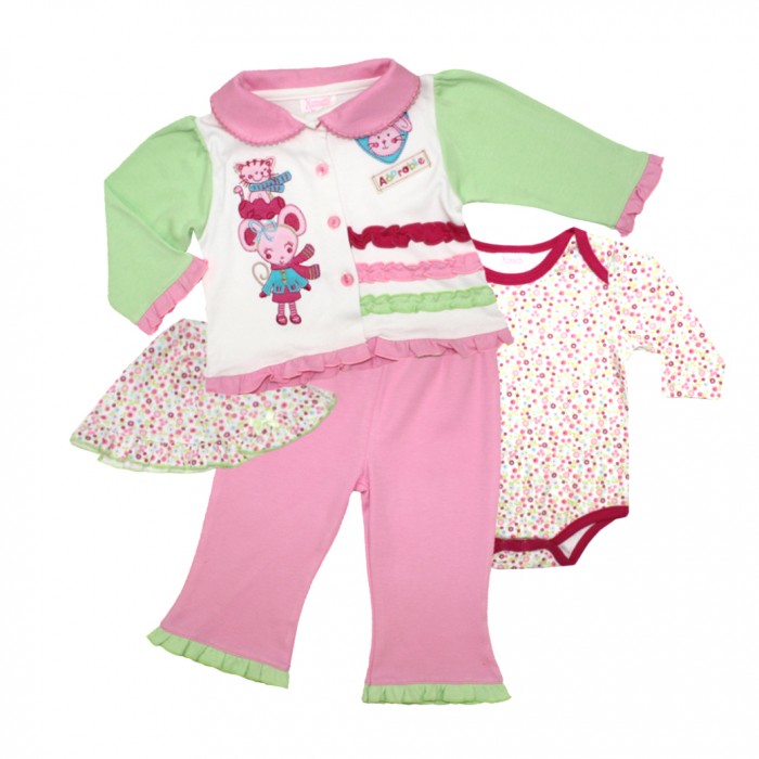 Комплекты детской одежды Nannette Комплект для девочки 4 предмета 111-0049 комплекты детской одежды carter s комплект для девочки топ шорты 2 предмета