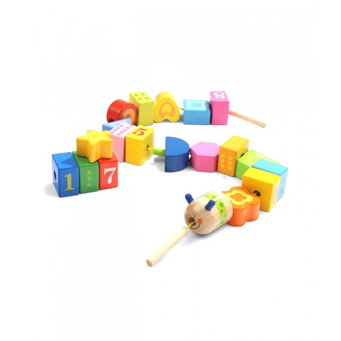 Деревянные игрушки TopBright Игровой набор Шнуровка Гусеница деревянные игрушки topbright домино животные 150 деталей