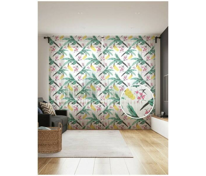 JoyArty Фототюль Пальмовые цветы 2 полотна со шторной лентой + 50 крючков 145x265 см
