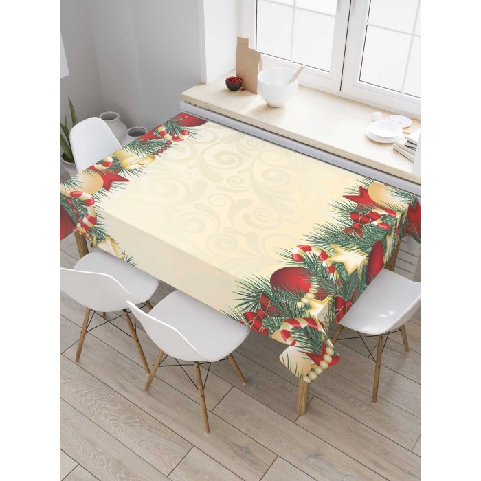 

JoyArty Скатерть прямоугольная Новогодние украшения 145x120 см, Скатерть прямоугольная Новогодние украшения 145x120 см