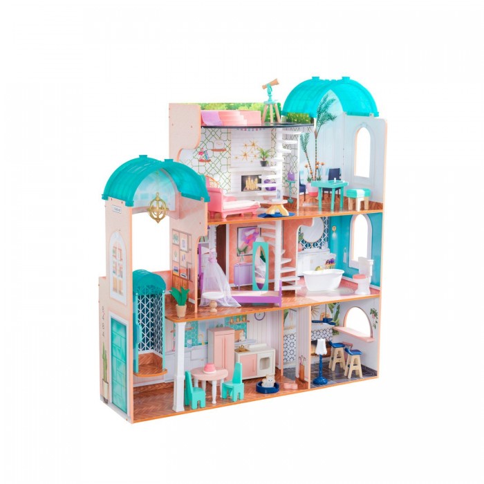 цена Кукольные домики и мебель KidKraft Кукольный домик Камила с мебелью (25 элементов)