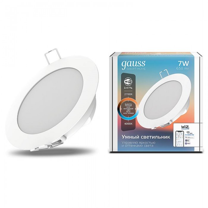 

Светильник Gauss Светодиодный Smart Home DIM+CCT 7 Вт, Светодиодный Smart Home DIM+CCT 7 Вт