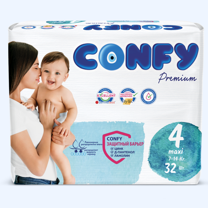  Confy Подгузники детские р.4 (7-14 кг) 32 шт.