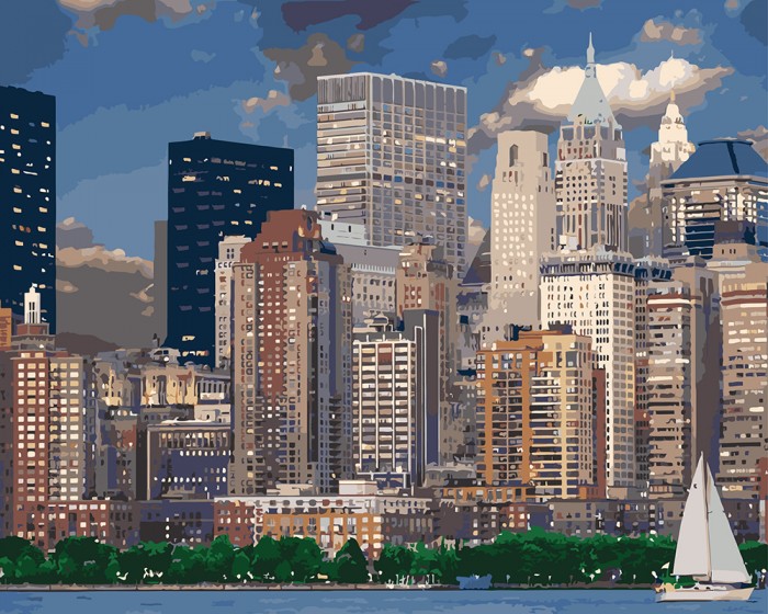 

Фрея Набор для раскрашивания по номерам Огни Манхэттена 50х40 см, Набор для раскрашивания по номерам Огни Манхэттена 50х40 см