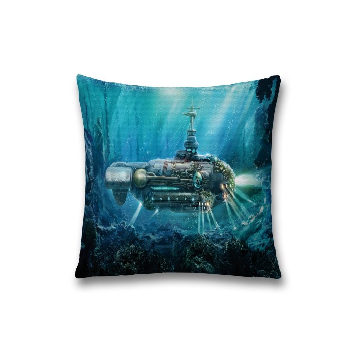 фото Joyarty наволочка декоративная на молнии подводная субмарина 45x45 см