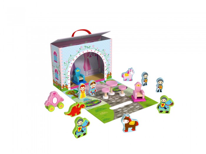 Деревянная игрушка Tooky Toy Чемоданчик Замок принцессы cubicfun 3d пазл замок принцессы 81 деталь