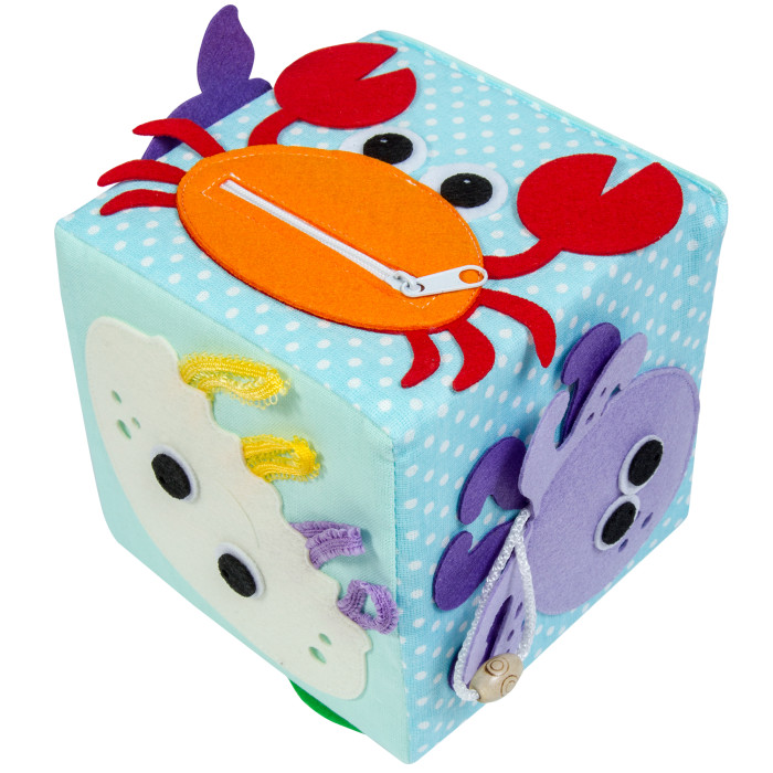 Развивающие игрушки Uviton кубик сенсорный Ocean 12x12 см развивающие игрушки uviton кубик кто что ест
