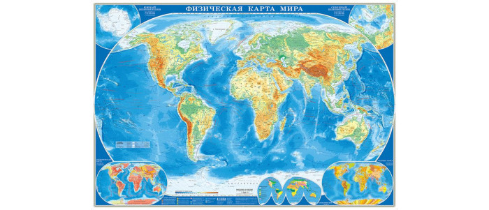  Геодом Карта настенная Мир Физический 157х107 см