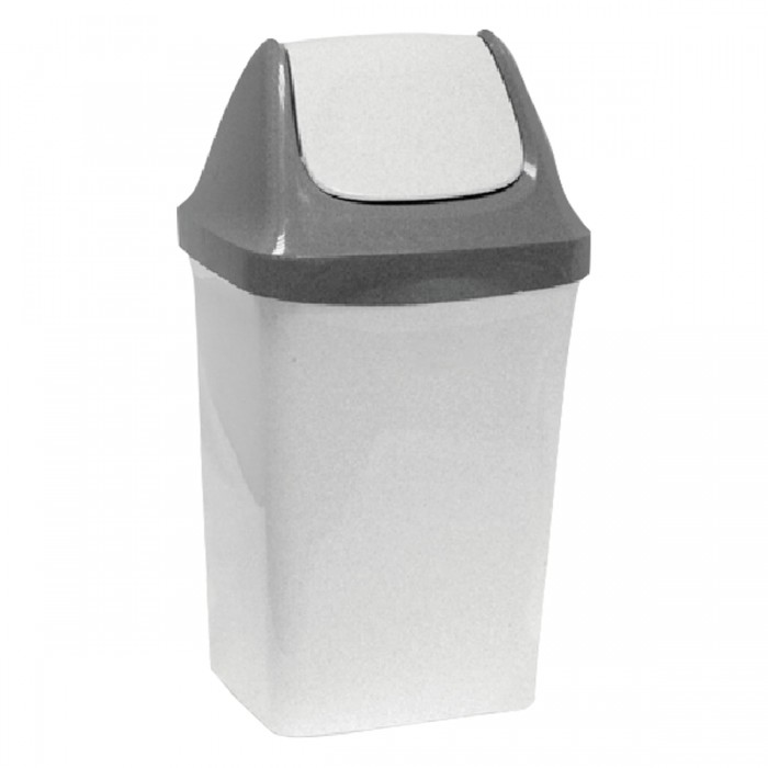 Idea Ведро-контейнер с крышкой (качающейся) для мусора Свинг 15 л М 2462 Ведро-контейнер с крышкой (качающейся) для мусора Свинг 15 л - фото 1