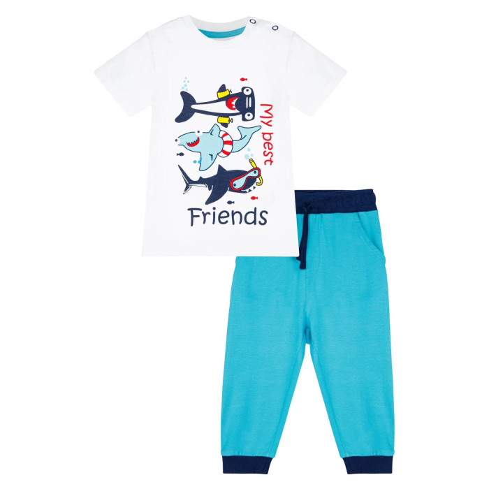 Комплекты детской одежды Playtoday Комплект трикотажный для мальчиков Marine Boy
(футболка, брюки)