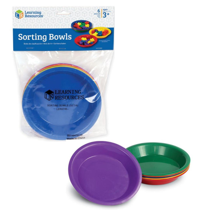 Learning Resources Цветные тарелки для сортировки канцелярских товаров (6 элементов) организация хранения товаров
