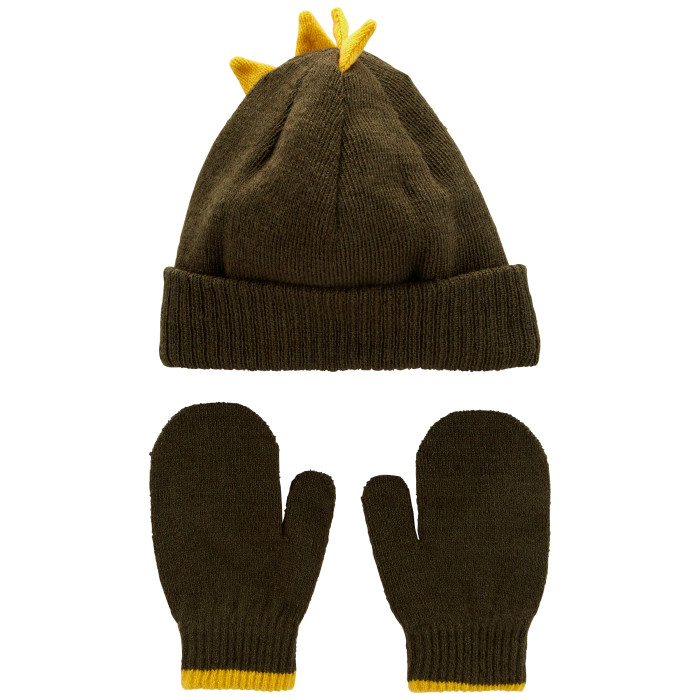цена Шапки, варежки и шарфы Carter's Комплект для мальчика (шапка, варежки) 116910